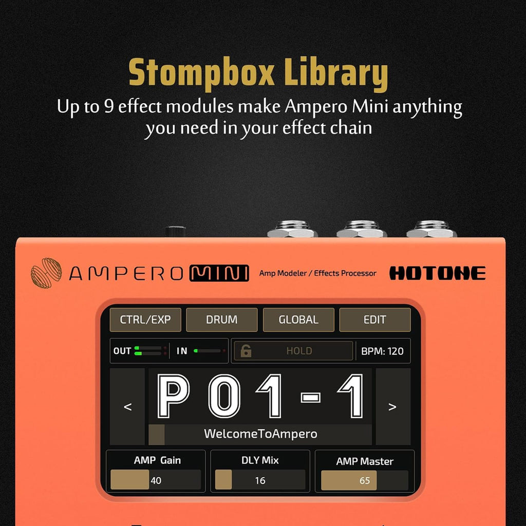 Hotone Ampero MINI Amp Modeler/Effects Processor MP-50 OR - ORANGE