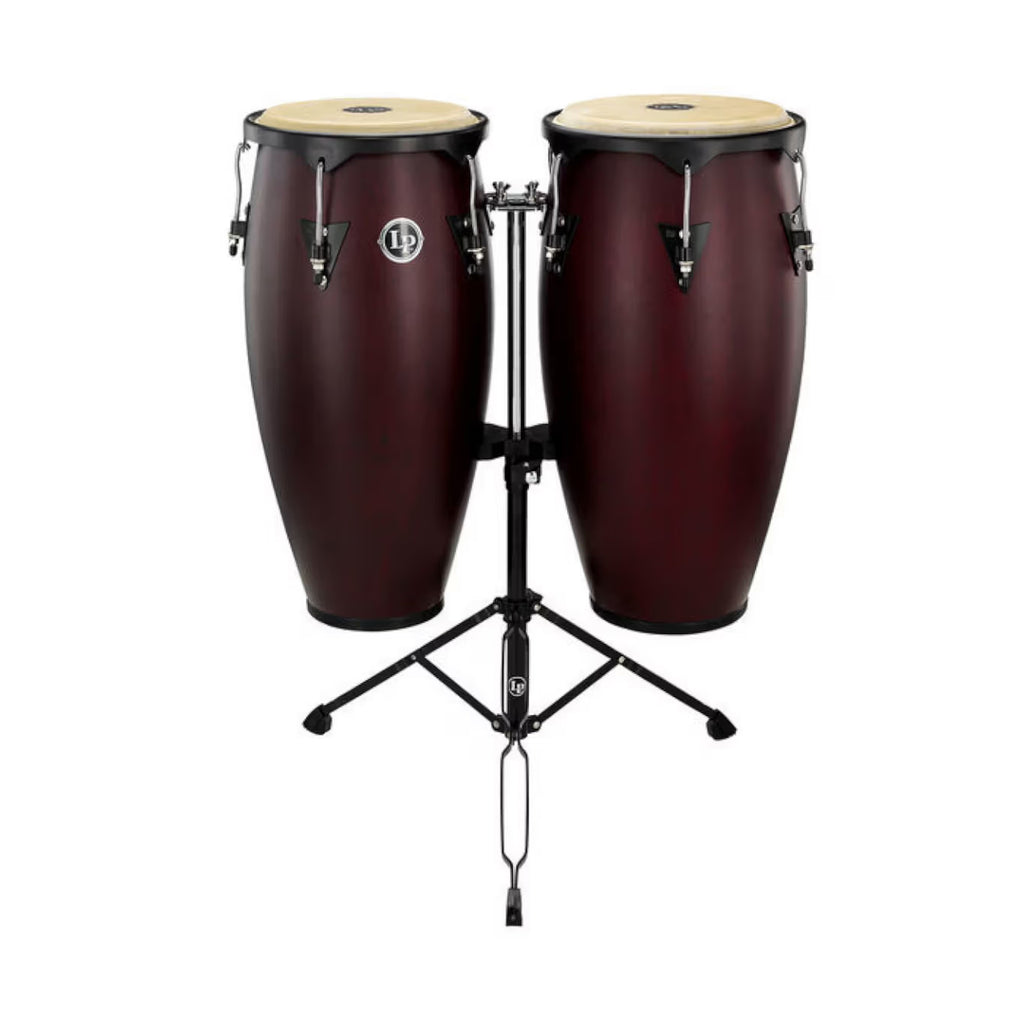 LP City Series Wood Conga Set with Stand 10inch(25.40 cm) & 11inch(27.94 cm)-Dark Wood LP646NY-DW