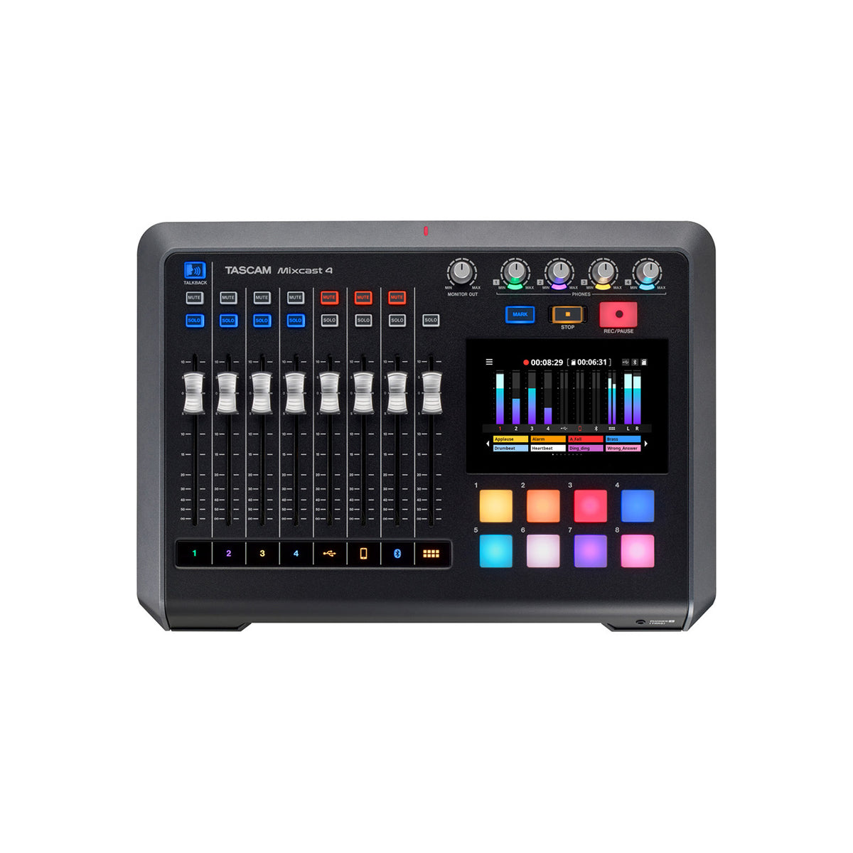 Tascam Mixcast 4 Podcast Mixer, Recorder, USB Audio Interface& Streamer