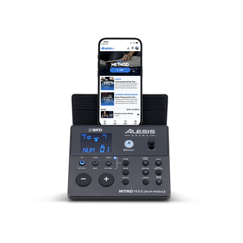 Alesis NITRO MAX KIT Eight Piece Electronic Drum Kit with Mesh Heads and Bluetooth